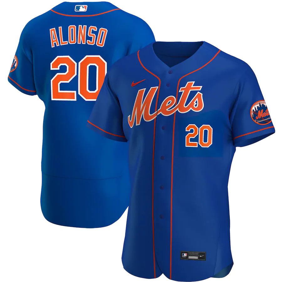 Mens New York Mets #20 Pete Alonso Nike Royal Alternate Authentic Player MLB Jerseys->new york mets->MLB Jersey
